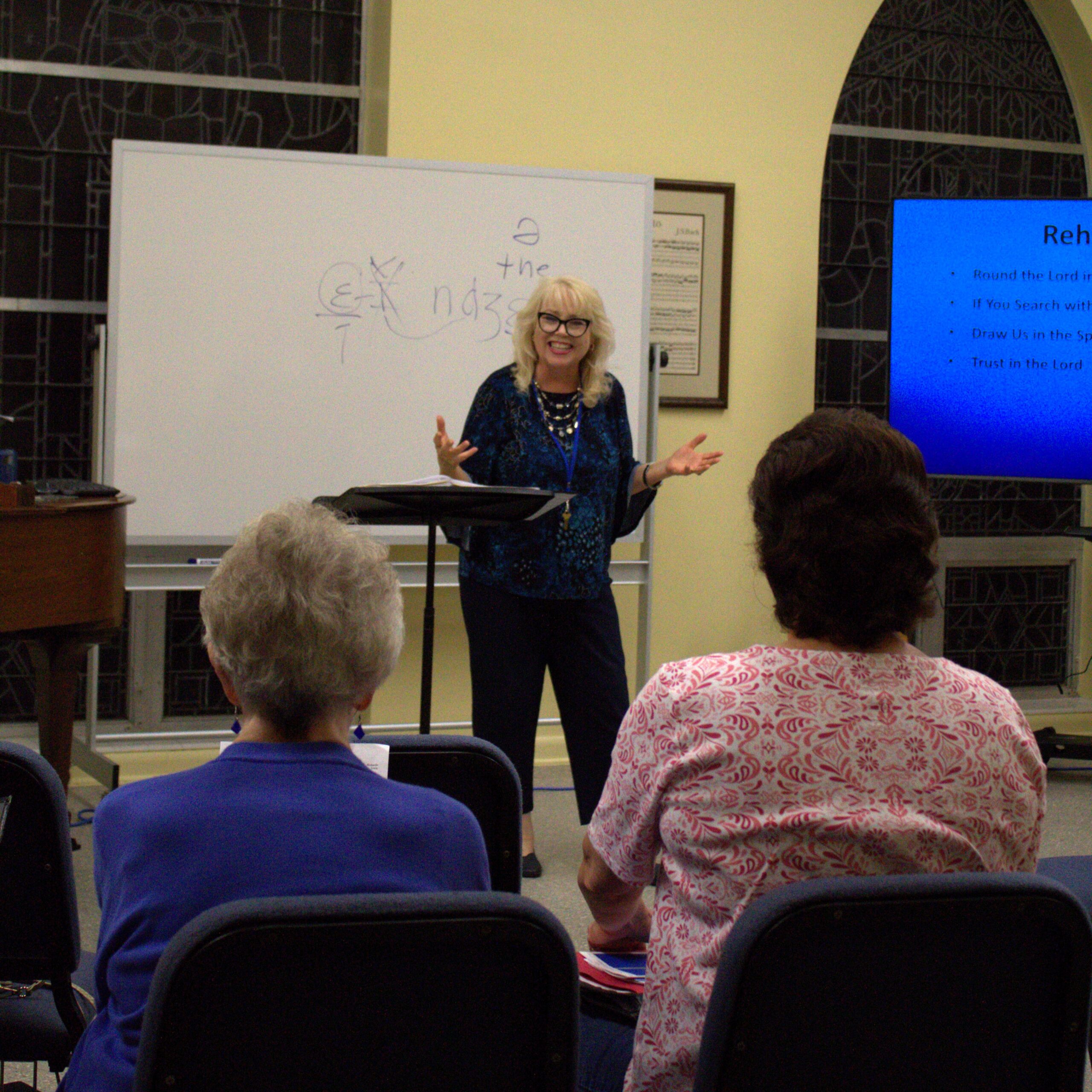 Dr. Irwin with the Chancel Choir